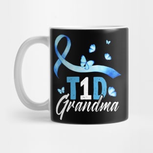 T1D Grandma T-Shirt Type 1 Diabetes Awareness Gift Mug